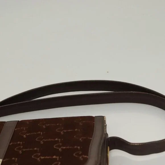 Authentic GIVENCHY Shoulder Bag Suede Brown Gold - Picture 6 of 16